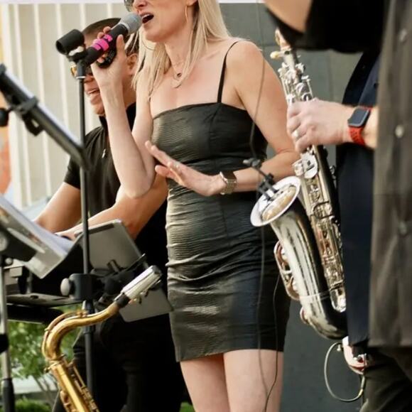 The Andamane Black Faux Leather Mini Slip Dress SMALL Club Designer Italian $590 - Picture 10 of 11